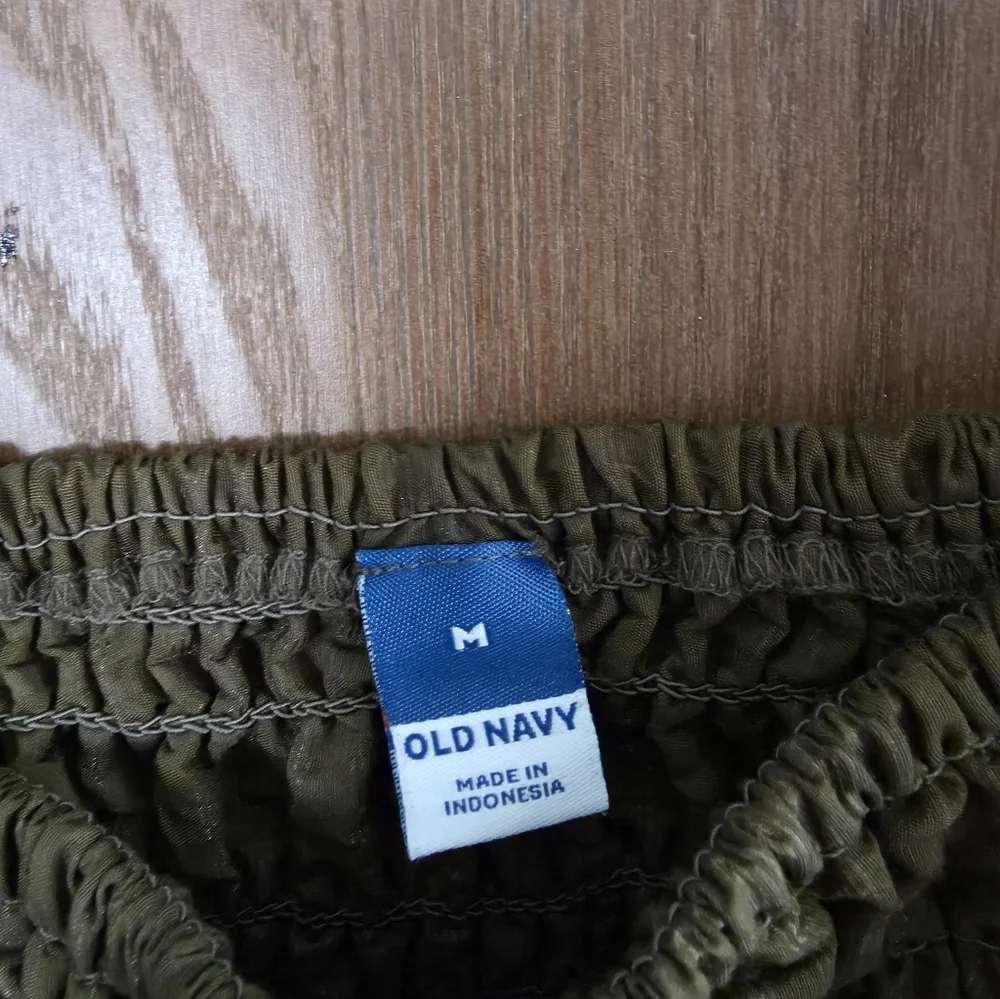 Old Navy Olive Smocked Blouse